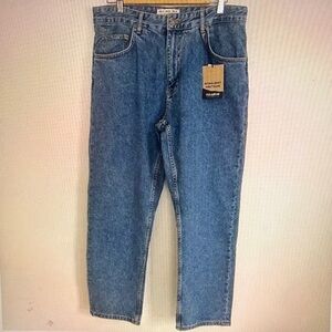 Pull and Bear Vintage Woman Size 34 Blue Jeans Straight High Waist New With Tags